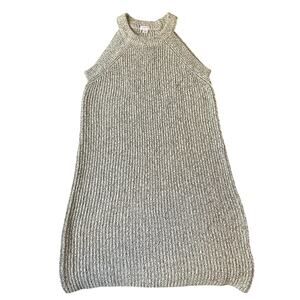 Xhilaration Women Dress Size S Gray Sweater Dress Sleeveless Halter Knee Length